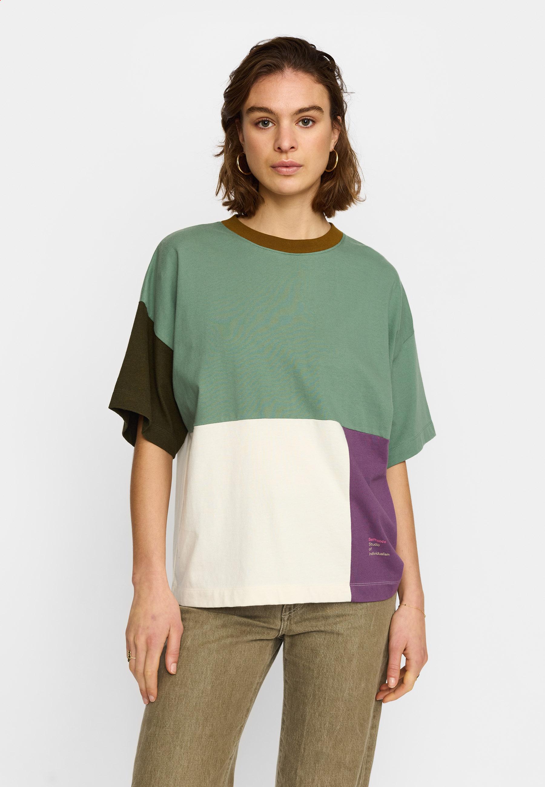 Selfhood Oversized T-Shirt Green Damen Colorblocking grün